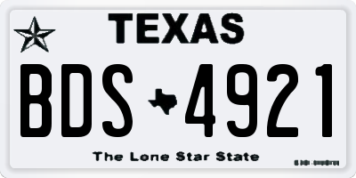 TX license plate BDS4921