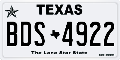 TX license plate BDS4922