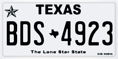 TX license plate BDS4923