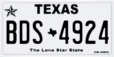 TX license plate BDS4924