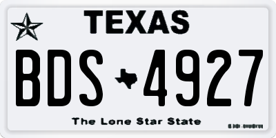 TX license plate BDS4927