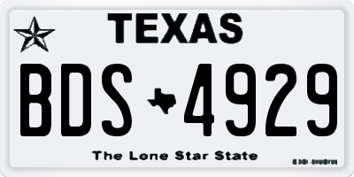 TX license plate BDS4929
