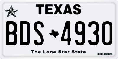 TX license plate BDS4930