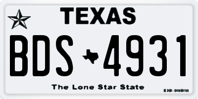 TX license plate BDS4931