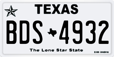 TX license plate BDS4932