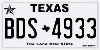 TX license plate BDS4933