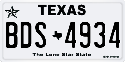 TX license plate BDS4934