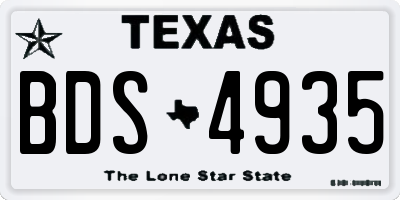 TX license plate BDS4935
