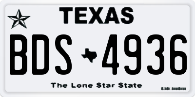 TX license plate BDS4936