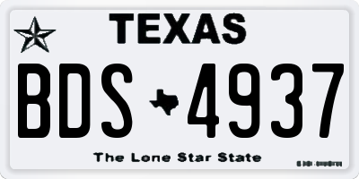 TX license plate BDS4937