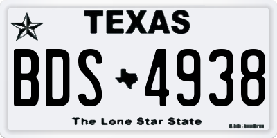 TX license plate BDS4938