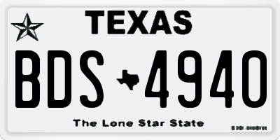 TX license plate BDS4940