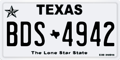 TX license plate BDS4942