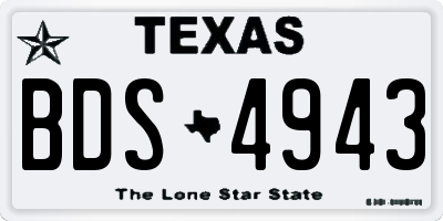 TX license plate BDS4943