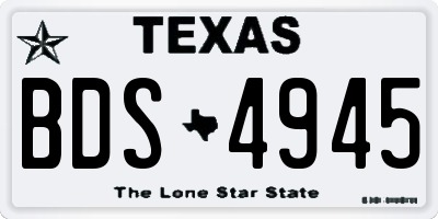 TX license plate BDS4945