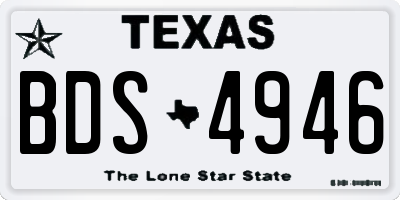 TX license plate BDS4946