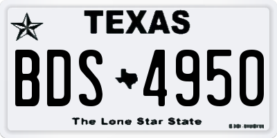 TX license plate BDS4950