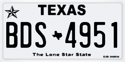 TX license plate BDS4951