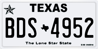 TX license plate BDS4952