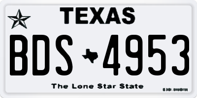 TX license plate BDS4953