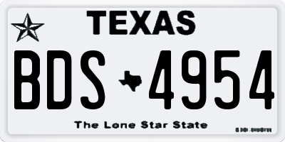 TX license plate BDS4954