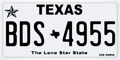 TX license plate BDS4955