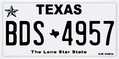 TX license plate BDS4957