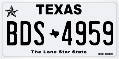 TX license plate BDS4959