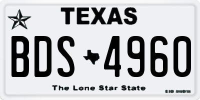 TX license plate BDS4960