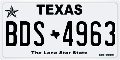 TX license plate BDS4963