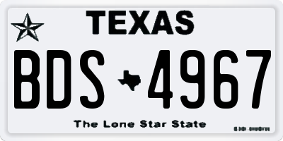 TX license plate BDS4967