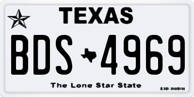 TX license plate BDS4969