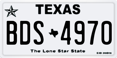 TX license plate BDS4970