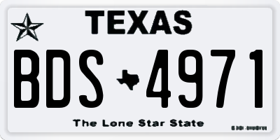 TX license plate BDS4971