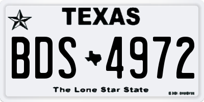 TX license plate BDS4972