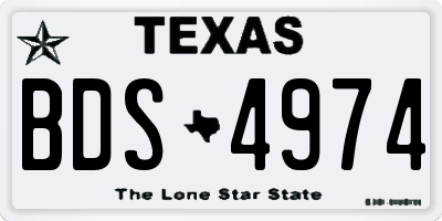 TX license plate BDS4974