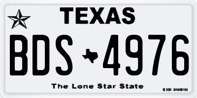 TX license plate BDS4976