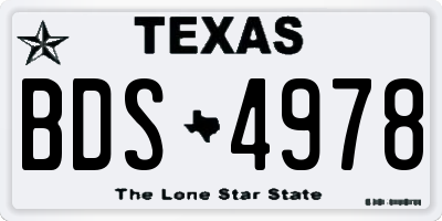 TX license plate BDS4978