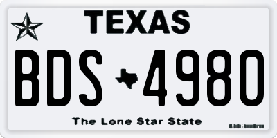 TX license plate BDS4980