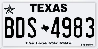 TX license plate BDS4983