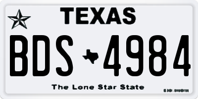 TX license plate BDS4984