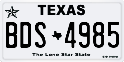 TX license plate BDS4985