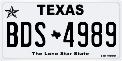TX license plate BDS4989