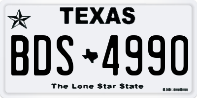 TX license plate BDS4990