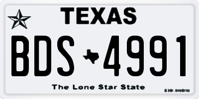 TX license plate BDS4991