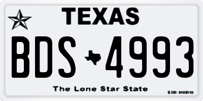 TX license plate BDS4993