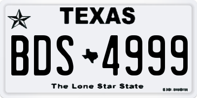 TX license plate BDS4999