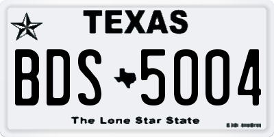 TX license plate BDS5004