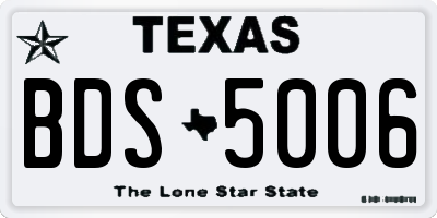 TX license plate BDS5006