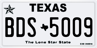 TX license plate BDS5009